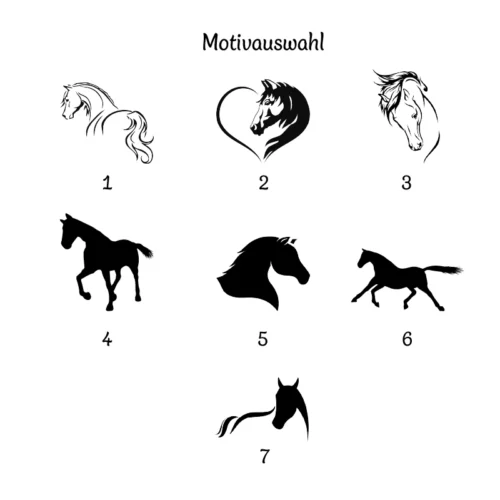 Erinnerungslicht Pferd aus Holz - Motivauswahl