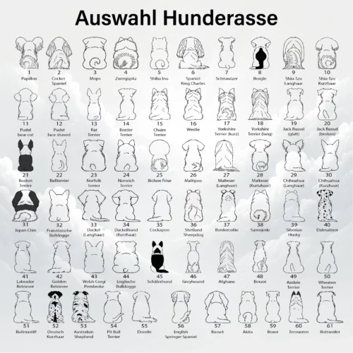 Trauerlicht Hund Silhouette rund, Motivauswahl